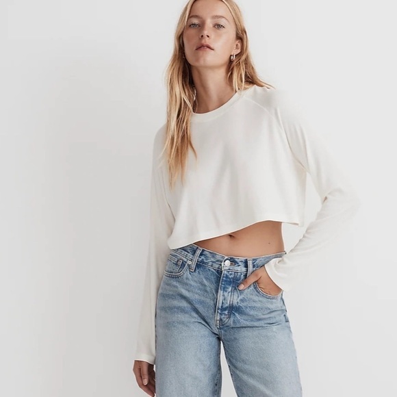 NWOT Madewell raglan supercrop tee lighthouse - Picture 1 of 5